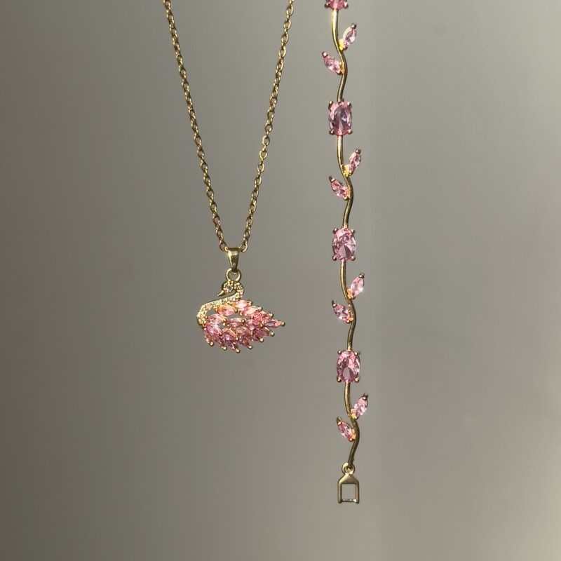Pack Élégance – Collier Swan & Bracelet Tulipes